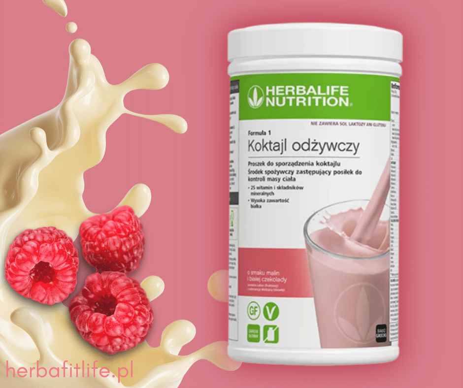 Koktajl Herbalife Malina i biała czekolada - F1 Koktajl odżywczy o smaku Malina i biała czekolada 500 g.
