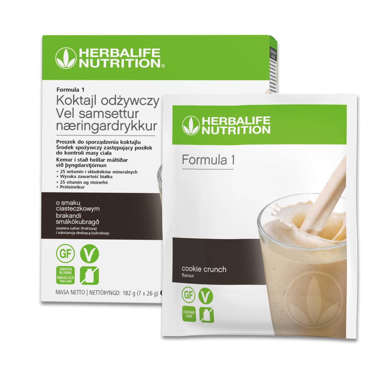 Koktajl Herbalife ciasteczkowy 7 saszetek- F1 Koktajl odżywczy smaku ciasteczkowy 7 szaszetek.