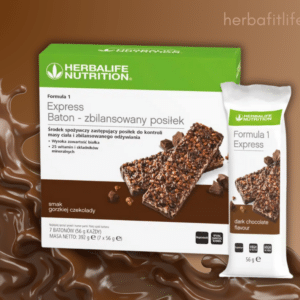BATON ZASTĘPUJĄCY POSIŁEK - F1 Express Baton Herbalife - zbilansowany posiłek smak gorzka czekolada 7 batonów